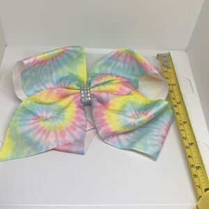 Tie dye girls rainbow hair bow